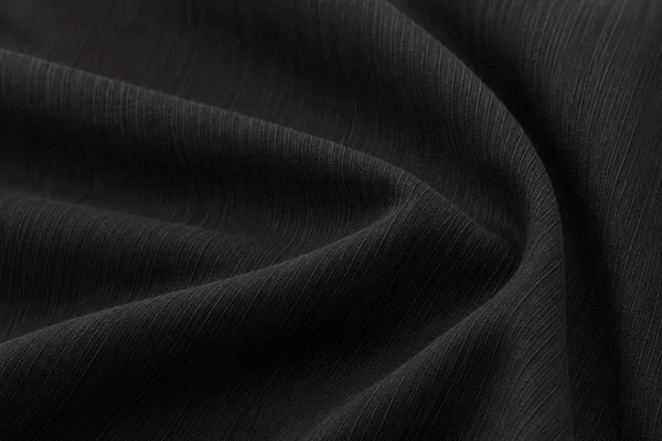 Vestido Chemise Midi, cor Preto, tecido de perto