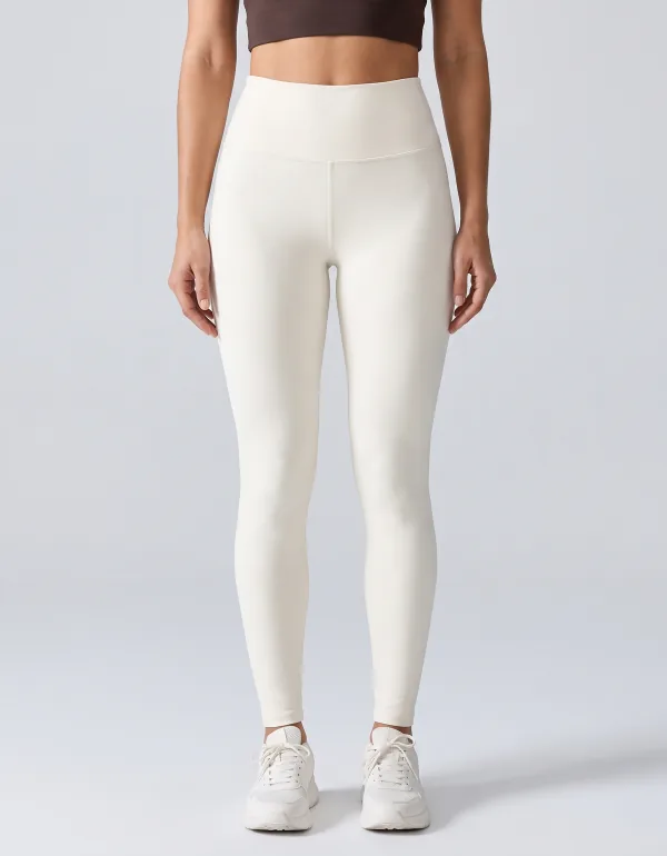 Legging Cós Alto, cor Off-white, vista de frente